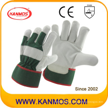 Guantes de trabajo de seguridad de cuero verde de cuero de grano de vaca (12004)